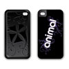 Animal Silicone Corp Logo Case for iPhone 4 - Black Purple 